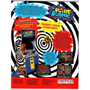 Point Blank Video Arcade Game Flyer Original 8.5" x 11" Shooter Gun Artwork